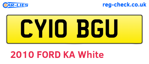 CY10BGU are the vehicle registration plates.