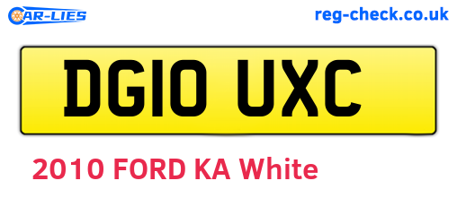 DG10UXC are the vehicle registration plates.