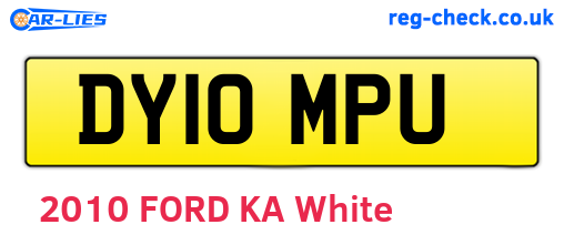 DY10MPU are the vehicle registration plates.