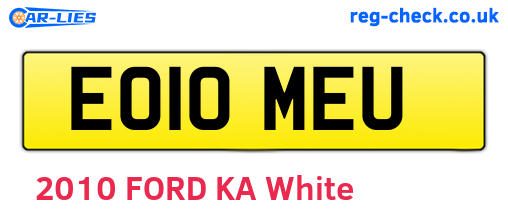 EO10MEU are the vehicle registration plates.