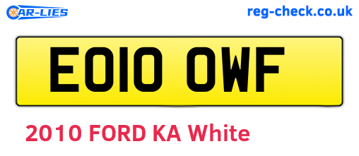 EO10OWF are the vehicle registration plates.