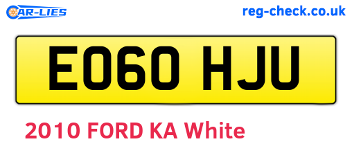 EO60HJU are the vehicle registration plates.