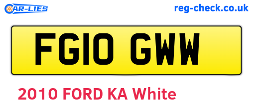 FG10GWW are the vehicle registration plates.