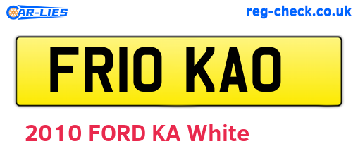 FR10KAO are the vehicle registration plates.
