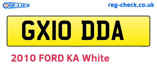 GX10DDA are the vehicle registration plates.