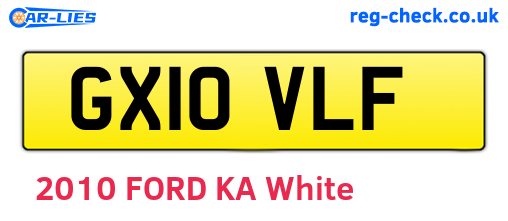 GX10VLF are the vehicle registration plates.