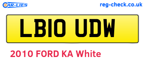 LB10UDW are the vehicle registration plates.