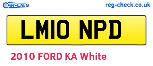 LM10NPD are the vehicle registration plates.