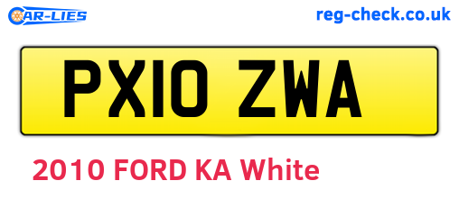 PX10ZWA are the vehicle registration plates.