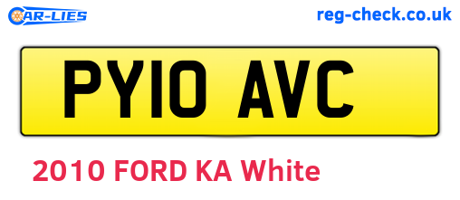 PY10AVC are the vehicle registration plates.