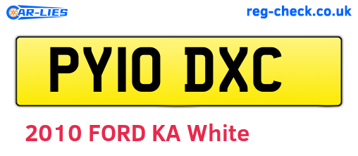 PY10DXC are the vehicle registration plates.
