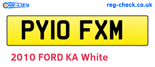 PY10FXM are the vehicle registration plates.