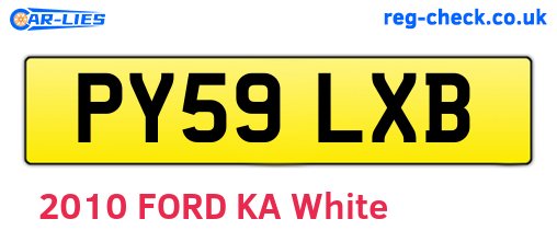 PY59LXB are the vehicle registration plates.