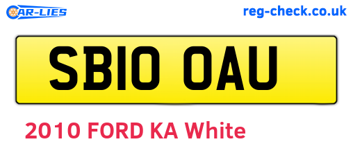 SB10OAU are the vehicle registration plates.