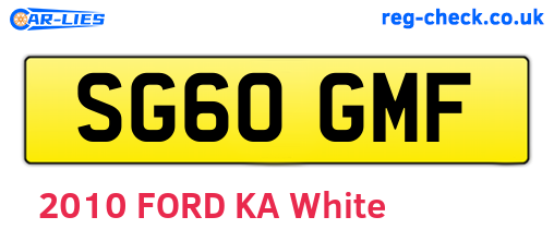 SG60GMF are the vehicle registration plates.