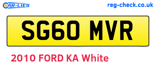 SG60MVR are the vehicle registration plates.