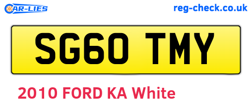 SG60TMY are the vehicle registration plates.