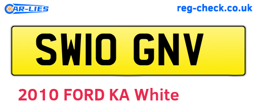 SW10GNV are the vehicle registration plates.
