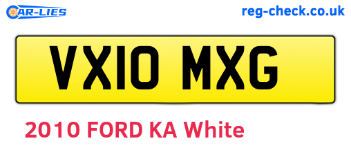 VX10MXG are the vehicle registration plates.