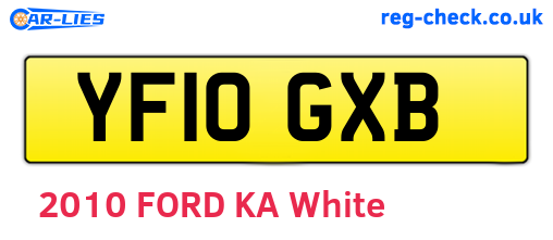 YF10GXB are the vehicle registration plates.