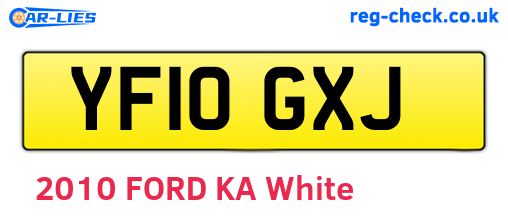 YF10GXJ are the vehicle registration plates.