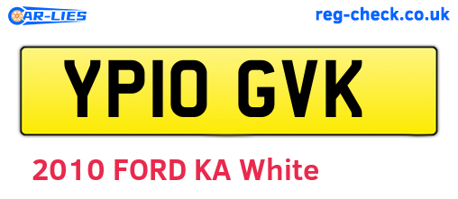 YP10GVK are the vehicle registration plates.