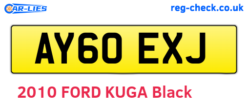 AY60EXJ are the vehicle registration plates.