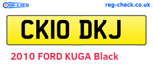 CK10DKJ are the vehicle registration plates.