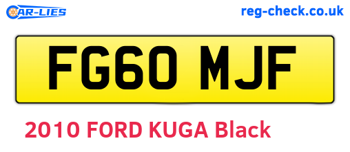 FG60MJF are the vehicle registration plates.