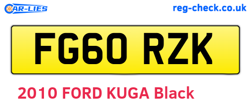 FG60RZK are the vehicle registration plates.