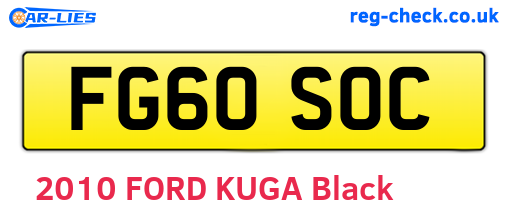 FG60SOC are the vehicle registration plates.