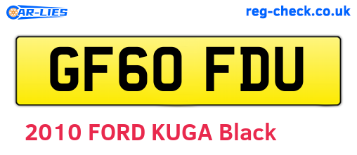 GF60FDU are the vehicle registration plates.