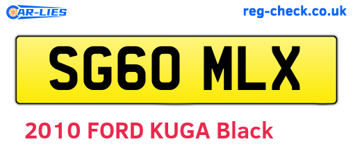 SG60MLX are the vehicle registration plates.
