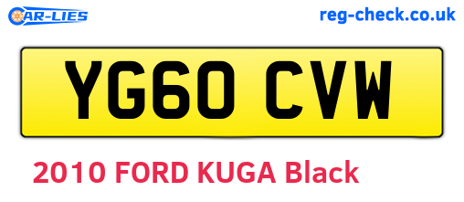 YG60CVW are the vehicle registration plates.