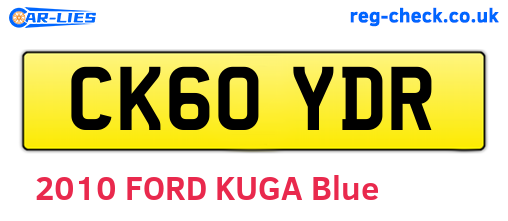 CK60YDR are the vehicle registration plates.