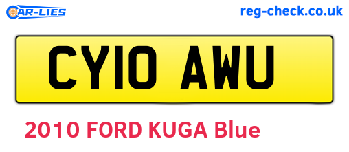 CY10AWU are the vehicle registration plates.