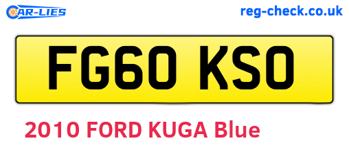 FG60KSO are the vehicle registration plates.