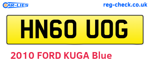 HN60UOG are the vehicle registration plates.