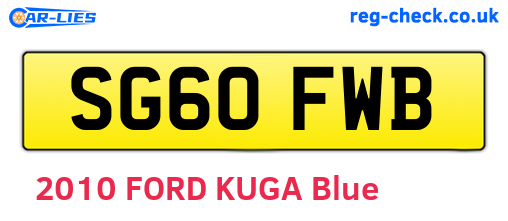 SG60FWB are the vehicle registration plates.
