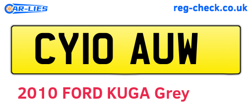 CY10AUW are the vehicle registration plates.