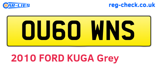 OU60WNS are the vehicle registration plates.