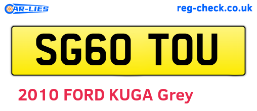 SG60TOU are the vehicle registration plates.