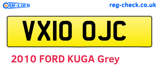 VX10OJC are the vehicle registration plates.