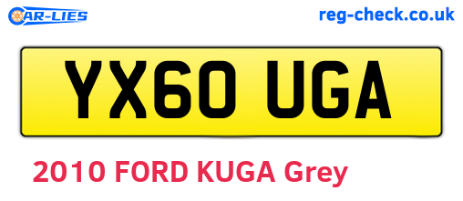 YX60UGA are the vehicle registration plates.