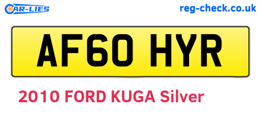 AF60HYR are the vehicle registration plates.