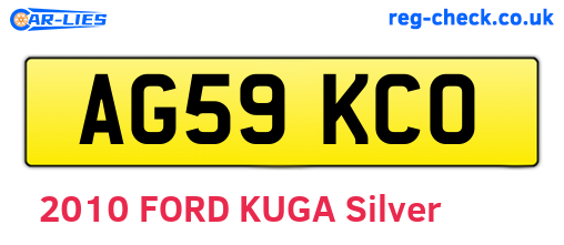 AG59KCO are the vehicle registration plates.