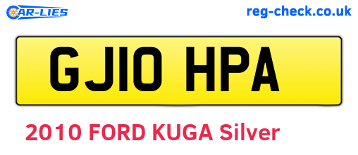 GJ10HPA are the vehicle registration plates.