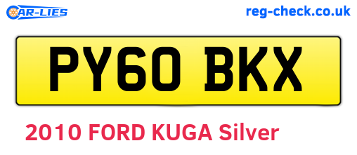PY60BKX are the vehicle registration plates.