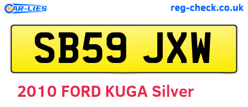 SB59JXW are the vehicle registration plates.