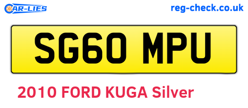 SG60MPU are the vehicle registration plates.